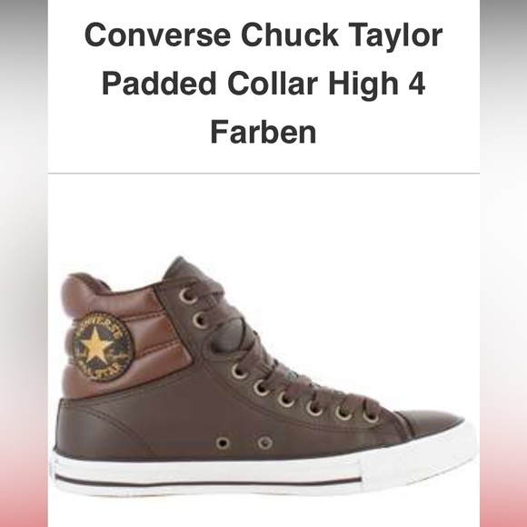 CONVERSE Chuck Taylor Padded Collar High 4 Farben Brown Leather Shoes | … - Picture 1 of 16